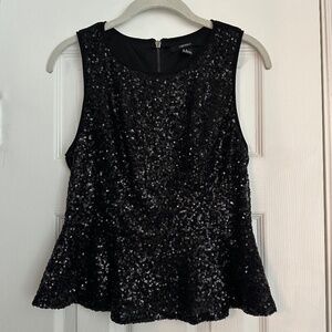 Forever 21 black sequin peplum top